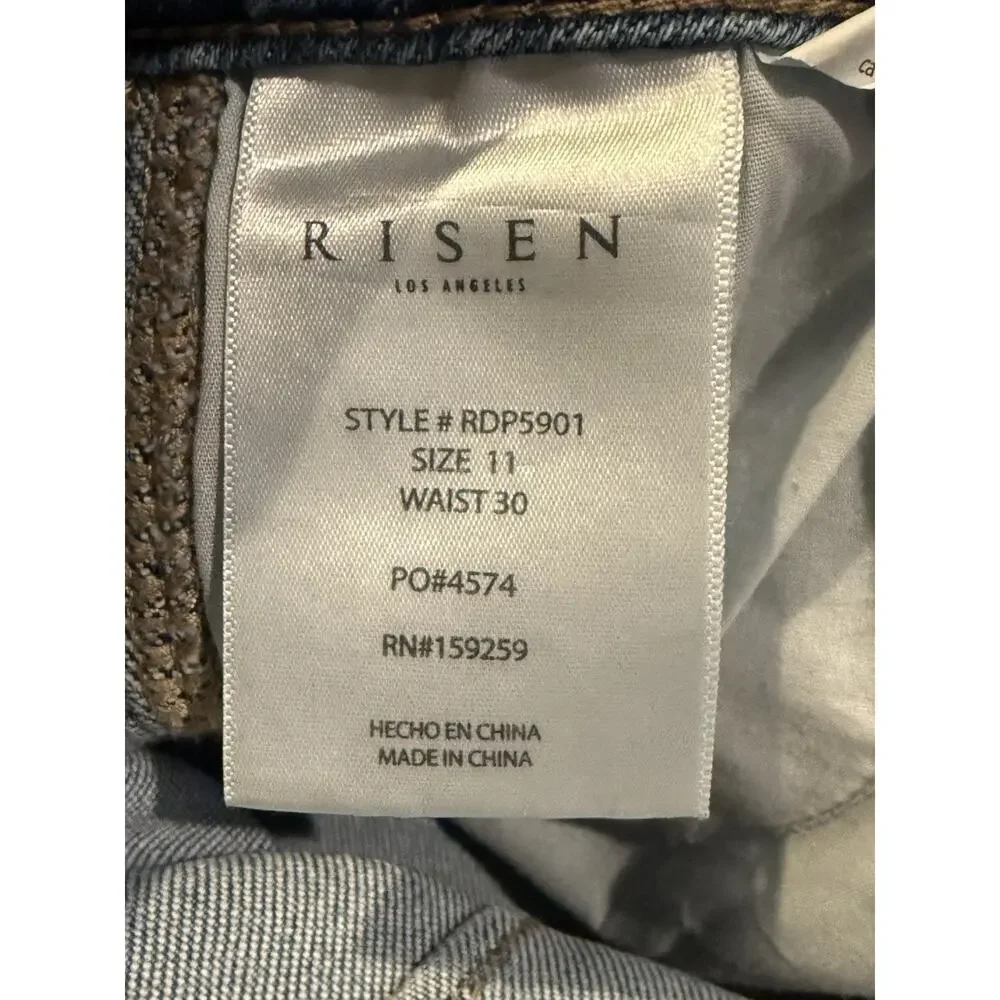 Risen Jeans - High-Rise Boyfriend Cuffed Barrel Jeans Womens Size 11/30 RDP5901 - Picture 4 of 11